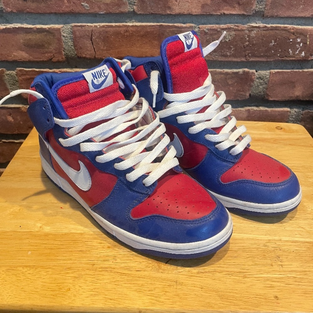 Rare Vintage Nike Dunk High Red White and Blue size 9.5 released 2003